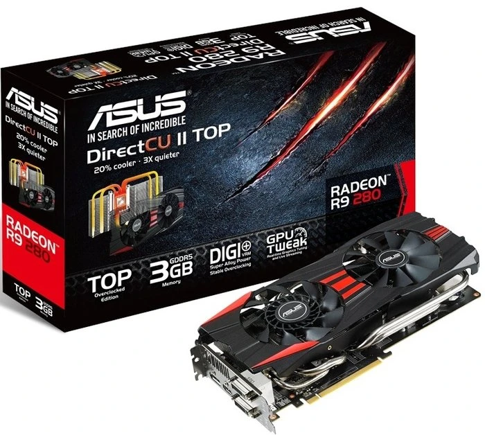 ASUS Radeon R9 280, Radeon R9 280, 3GB GDDR5, 2x DVI, HDMI, DP