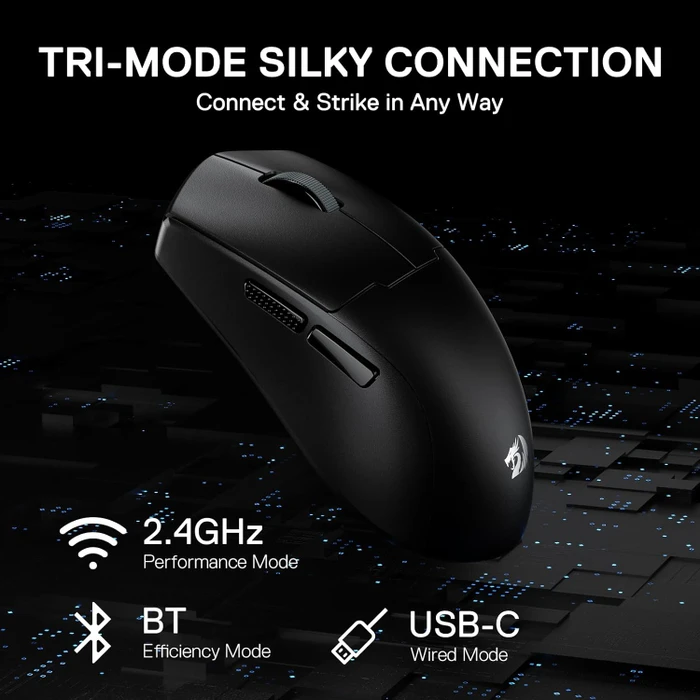 Redragon K1NG Max M918 Pro 1KHz Wireless, schwarz, USB/Bluetooth