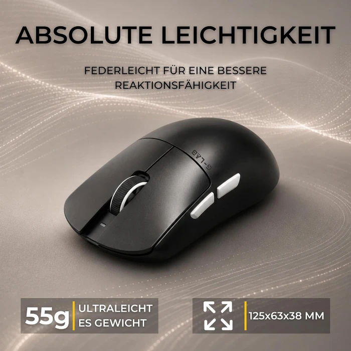 The G-Lab Kult Elite M100 Wireless Gaming Mouse, schwarz, USB/Bluetooth