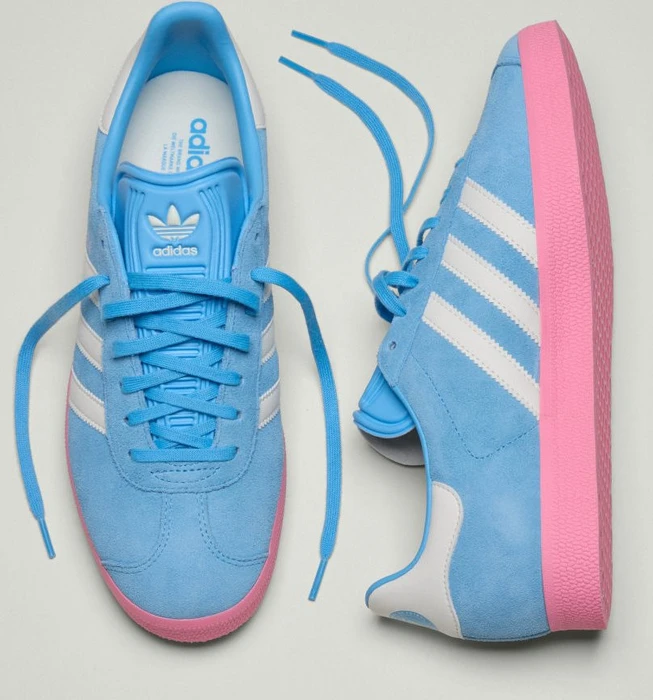 adidas Gazelle semi blue burst/white tint/bliss pink (Herren)