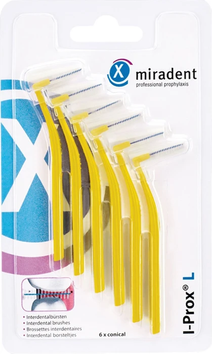 Miradent I-Prox chx Interdentalbürste x-fine gelb, 6 Stück