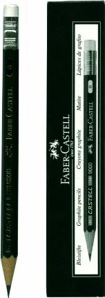 Faber-Castell Castell 9000 Perfect mit Radierer Bleistift B graphit, grün, 3er-Pack