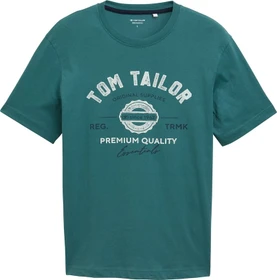Tom Tailor Logo-Print T-Shirt kurzarm jasper green (Herren)