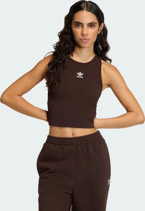 adidas Essentials Ribbed Funktionsshirt ärmellos aurora coffee (Damen)