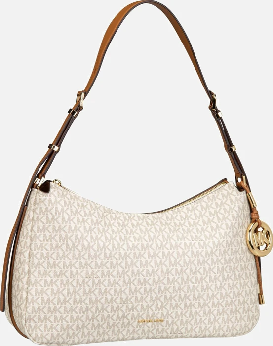 Michael Kors Nolita Medium mit Signature-Logomuster Schultertasche vanilla/acorn