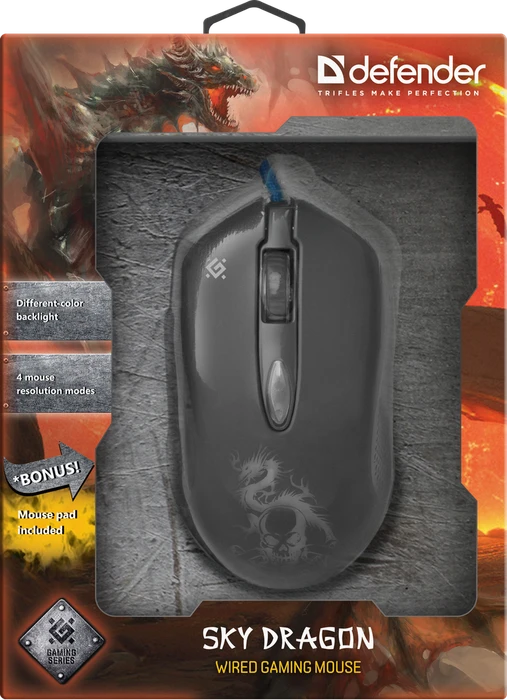 Defender Sky Dragon GM-090L RGB Gaming Mouse schwarz, USB