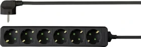 Sygonix Schutzkontakt Steckdosenleiste, 6-fach, 3m, schwarz