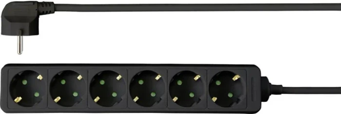 Sygonix Schutzkontakt Steckdosenleiste, 6-fach, 3m, schwarz