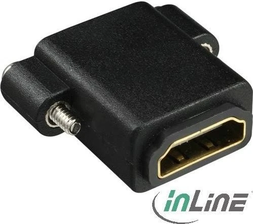 InLine HDMI Adapter, Buchse auf Buchse, vergoldet mit Gewinde