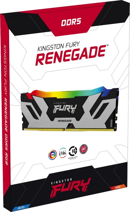 Kingston FURY Renegade RGB schwarz/silber UDIMM 32GB Kit, DDR5-6400, CL32-39-39, 1RX8