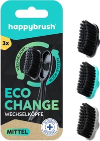 HappyBrush Eco Change Wechselköpfe mittel, 3 Stück