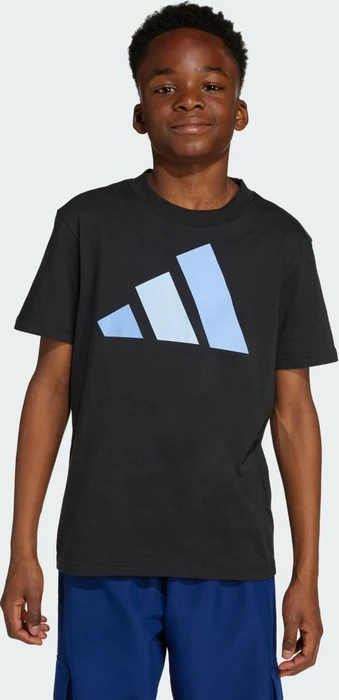 adidas Essentials T-Shirt kurzarm black/blue fusion/glow blue (Junior)