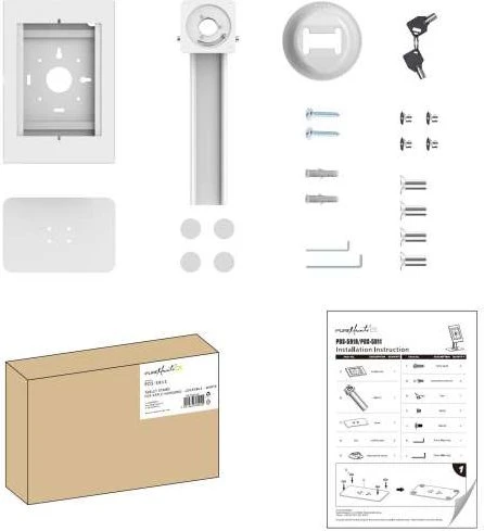 PureMounts DS Tablet Stand with Lockable Tablet Case, Tablet-Stand 9.7-10.5", weiß