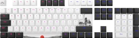 Dark Project Fuji Multilingual Keycaps, Kunststoff (PBT) Double-Shot, CSA-Profil, weiß/schwarz, 177 Tasten, ANSI & ISO