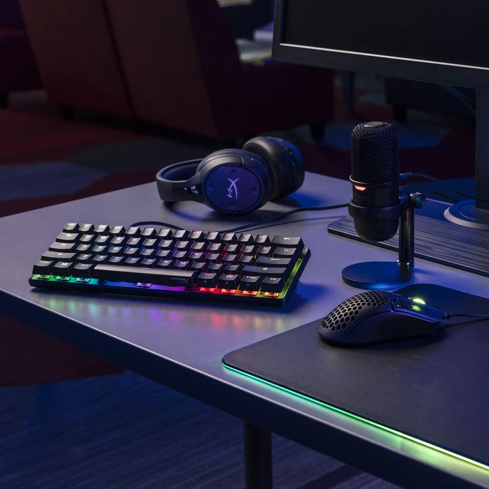 HP HyperX Alloy Origins 60, LEDs RGB, HyperX RED, USB, DE