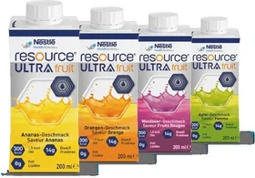Nestlé Resource Ultra Fruit Trinknahrung Waldbeere, 800g (4x 200g)