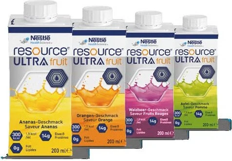 Nestlé Resource Ultra Fruit Trinknahrung Waldbeere, 800g (4x 200g)