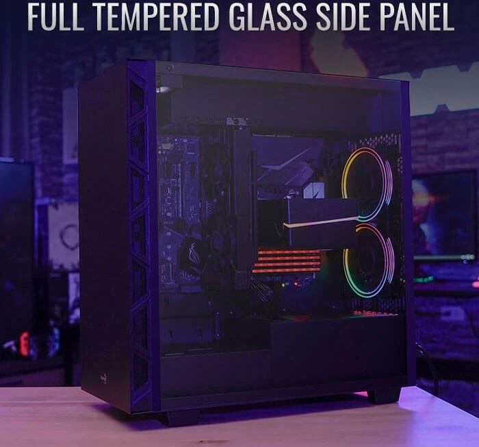 AeroCool Flo, schwarz, Glasfenster