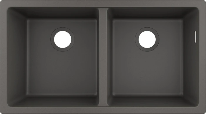 Hansgrohe S51 S510-U770 370/370 Unterbau Doppelspüle steingrau
