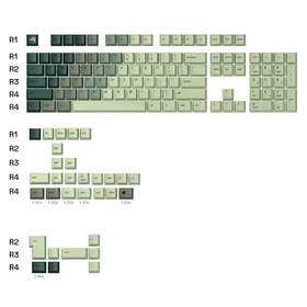 Glorious GPBT Gradient V2 Keycaps, Kunststoff (PBT), Alpine Forest, grün, 135 Tasten, ANSI-US