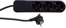 REV Ritter ICE Steckdosenleiste mit Winkel-Flachstecker, 3-fach, 1.4m, schwarz