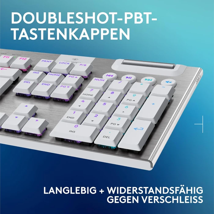 Logitech G915 X Lightspeed, weiß, LEDs RGB, GL TACTILE, USB/Bluetooth, US