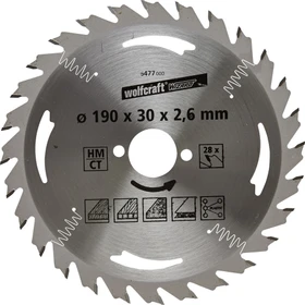 Wolfcraft Serie Silber Kreissägeblatt 28Z, 190x2.6x30mm, 1 Stück