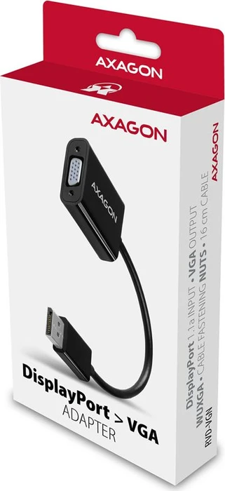 Axagon DisplayPort 1.1 Stecker auf VGA Buchse, Adapterkabel, 15cm