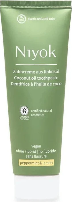 Niyok Zahncreme aus Kokosöl Pfefferminze & Zitrone, 75ml