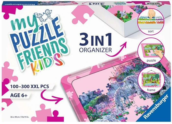 Ravensburger My Puzzle Friends Kids 3in1 Organizer Puzzle Unterlage rosa