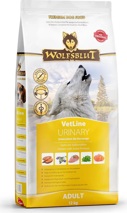 Wolfsblut VetLine, Urinary, mit Huhn und Süßkartoffeln, 12kg