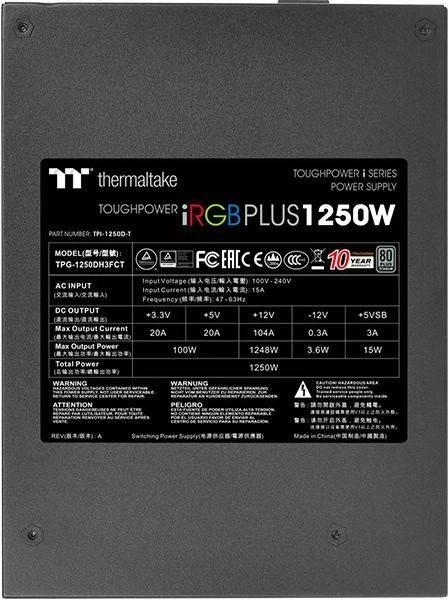 Thermaltake Toughpower iRGB Plus Titanium TT Premium Edition 1250W, ATX 2.31