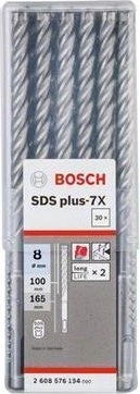 Bosch Professional SDS-plus-7X Hammerbohrer, 8x100x165mm, 30 Stück