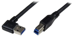 StarTech USB3SAB1MRA, USB 3.0 Kabel A/B, rechts gewinkelt/gerade, schwarz, 1m