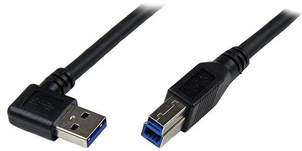 StarTech USB3SAB1MRA, USB 3.0 Kabel A/B, rechts gewinkelt/gerade, schwarz, 1m