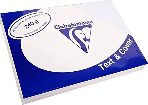 Clairefontaine Text & Cover ledergeprägt Universalpapier weiß, A4, 240g/m², 100 Blatt
