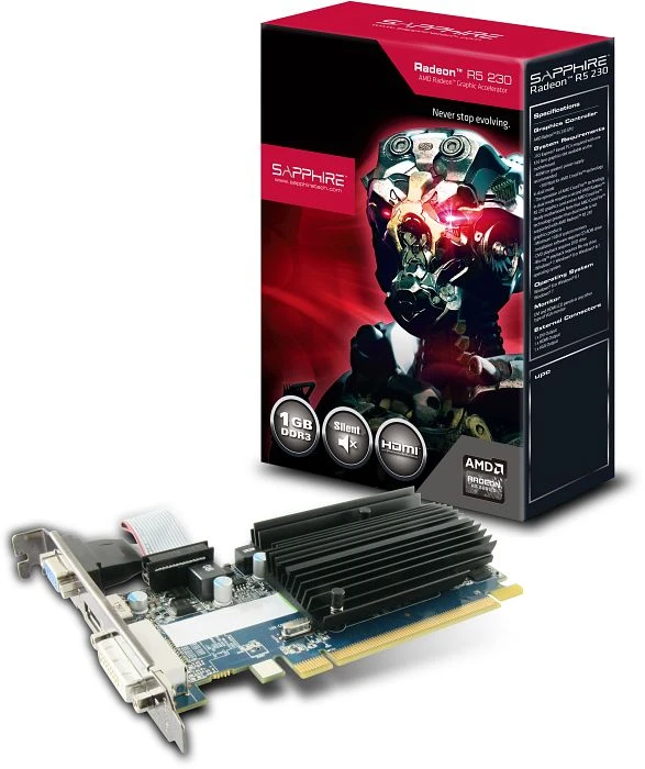 Sapphire Radeon R5 230, 1GB DDR3, VGA, DVI, HDMI, lite retail