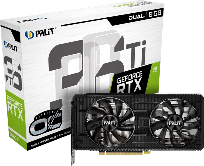 Palit GeForce RTX 3060 Ti Dual OC V1 (LHR), 8GB GDDR6, HDMI, 3x DP