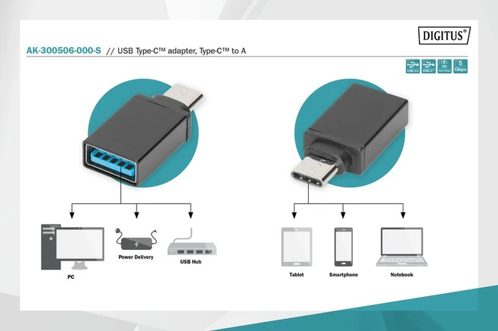 Digitus USB-C 3.0 [Stecker] auf USB-A 3.0 [Buchse]