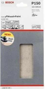 Bosch Professional M480 Best for Wood and Paint Gewebeschleifblatt K150, 115x230mm, 10 Stück