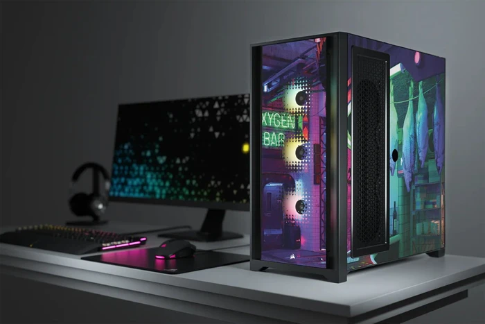 Corsair iCue 5000X RGB Signature Series Neon Night, schwarz, Glasfenster