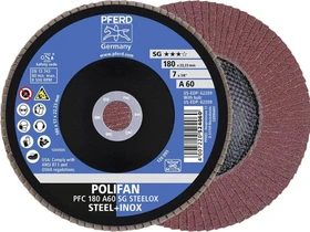 Pferd PFC 180 A 60 SG STEELOX POLIFAN Fächerschleifscheibe K60, 180x22.23mm, 10 Stück