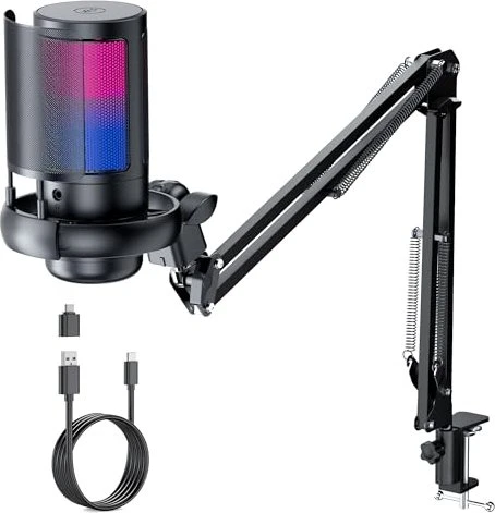 Qiuoio RGB Gaming Mikrofon Set