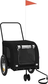 vidaXL Hunde 125x63cm Fahrradanhänger schwarz