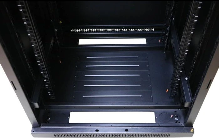 Extralink 19" Rackschrank 22HE, freistehend, Flat Pack, Glastür, IP20, schwarz, 1100mm tief