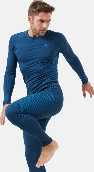 Odlo Performance Warm Baselayer Funktionsshirt langarm blue wing teal/indigo bunting (Herren)