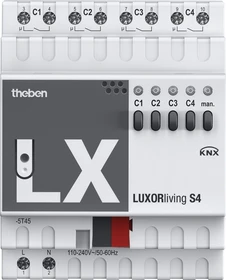 Theben LUXORliving S4 KNX 4-fach, 16A, 4TE REG, Schaltaktor (4800420)