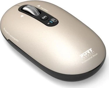 Port Designs Pure Color Bluetooth Rechargeable Mouse, Pearl beige, Bluetooth