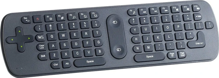 GeneralKeys 3in1-Funk-Air-Maus mit Multimedia-Tastatur und Fernbedienung, schwarz, USB, DE