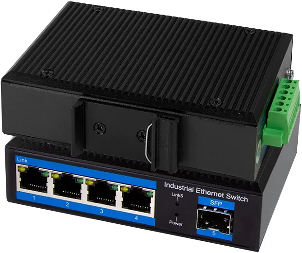 LogiLink NS200 Industrial Railmount Gigabit Switch, 4x RJ-45, 1x SFP